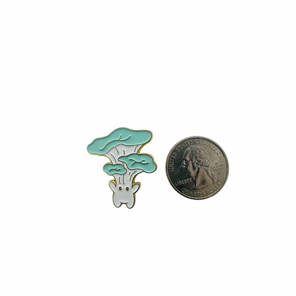 ☀️Enamel Pin Funny Cartoon Brooches Cute Humanoid Elf Mushroom Mint White☀️ - Picture 6 of 7